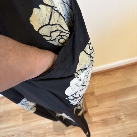 Senada Womens Brown Tropical Maxi Dress Shift Medium Sleeveless Pockets Batik - Picture 4 of 11